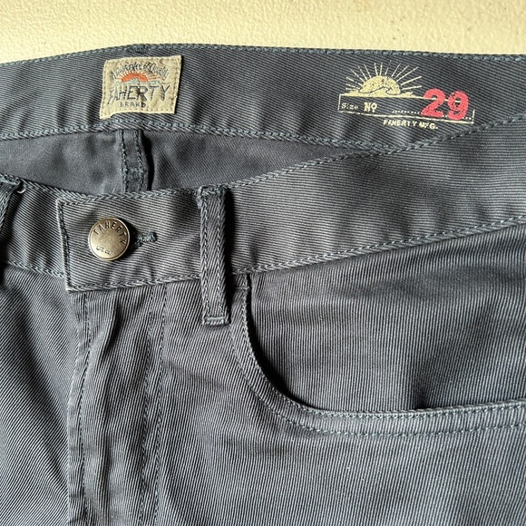 FAHERTY MENS 29 X‎ 33 STRETCH TERRY PANTS JEANS NAVY BLUE 5-POCKET SLIM STRAIGHT - Picture 6 of 6